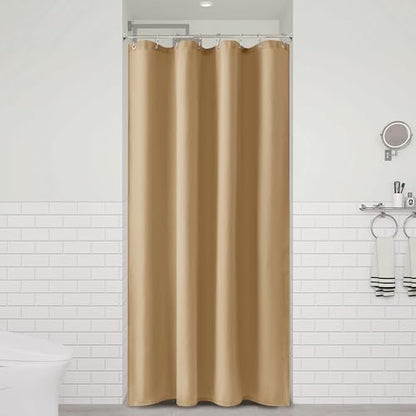 Naturoom Linen Shower Curtain 42x72 Inch for Bathroom Gold Yellow 1 Panel