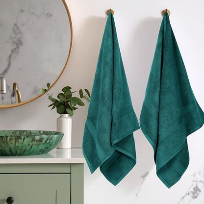 SUPERIOR Egyptian Cotton Plush & Absorbent, Bath Towel Set of 2, Teal