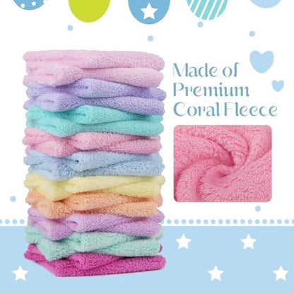 UNIMADE Baby Washcloths, Super Soft Microfiber Coral Fleece Wash Cloths
