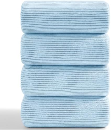 4 Piece Bath Towel Set 35"x70"Oversized Bath Towel for Bathroom Ultra Soft Fluffy Extra Large Bath Sheet Luxury Premium Bathroom Towel Highly Absorbent Quick Dry Shower Towel for Hotel Spa,Blue White