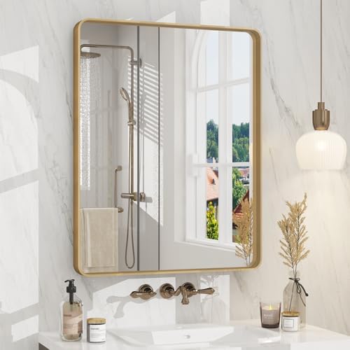 24x30 Inch Gold Bathroom Vanity Mirror