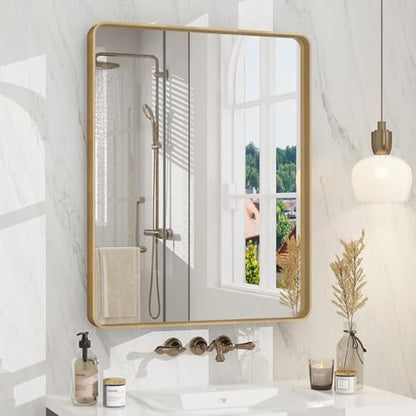24x30 Inch Gold Bathroom Vanity Mirror