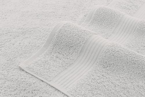 American Veteran Towel, 100% Cotton Turkish 6 Piece Towel Set, Luxury Towels Set of 6 for Bathroom Essentials, 2 Bath Towels 2 Hand Towels 2 Washcloths, Silver Grey