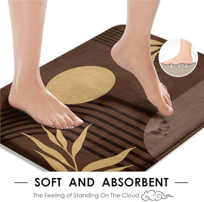 Bathroom Sets with Shower Curtain and Rug Boho 4 Pcs, Mid