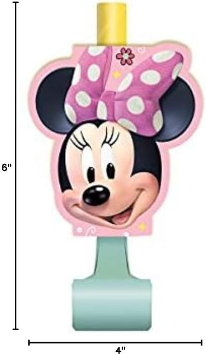 Unique Minnie Mouse Birthday Party Supplies Bundle includes 16 Party Blowouts
