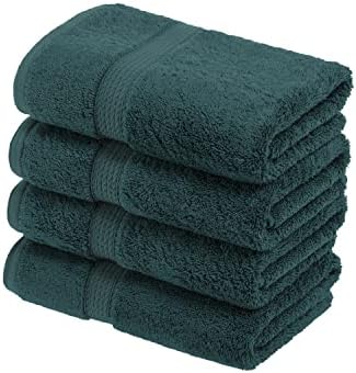 Superior Egyptian Cotton Plush & Absorbent, Hand Towel Set of 4, Teal