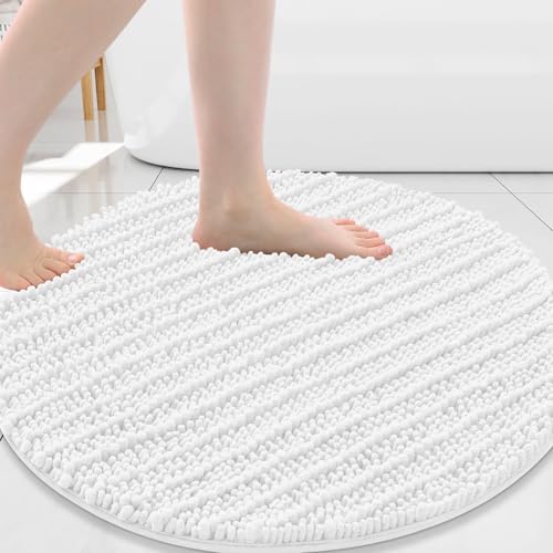 Arotive Round Bathroom Rugs 30x30, Soft Absorbent Chenille Shaggy Bath Mat