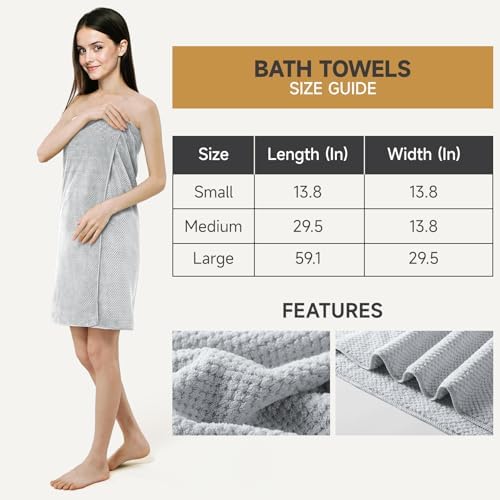 REDKISS 6 Piece Premium Towel Set, 2 Bath, 2 Hand, and 4 Wash Cloths, Ultra-Fiber Coral Fleece, Highly Absorbent Towels for Bathroom, Gym, Hotel, and Spa, Ideal for Everyday use, Light Grey