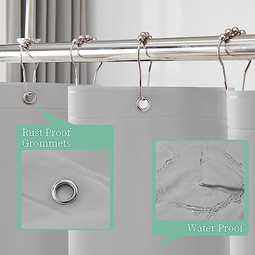 Mrs Awesome Grey Shower Curtain Liner with 3 Magnets, 72x72, Light Gray