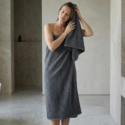 REDKISS Luxury Bath Towels Set of 4, 35x70 in, Highly Absorbent & Quick Dry, Super Soft Extra Large Premium Thick Cotton Gray Bath Sheets for Shower, Hotel, Bathroom, Spa