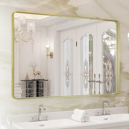 WEER Gold Bathroom Vanity Mirror 40X30 Inch