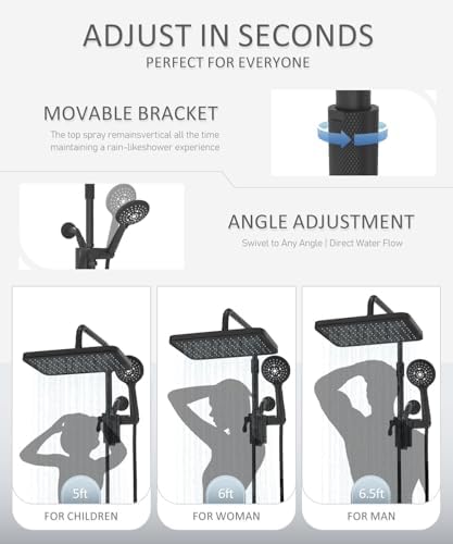 12 Inch Shower Head with Filters Rain Shower Head with Handheld Spray Combo