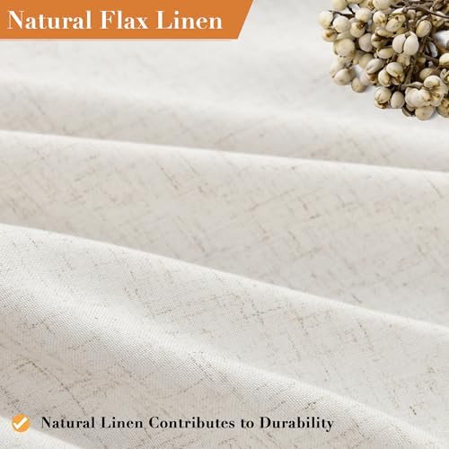 Nanspring Extra Long Linen Shower Curtain for Bathroom 88 Inch Cream Beige