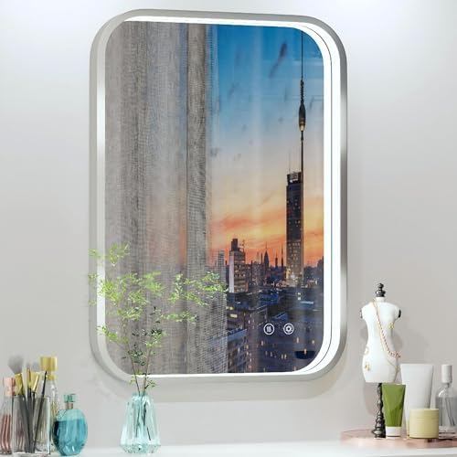 20"x28" Silver LED Bathroom Mirror with 3000K/4500K/6000K Lights