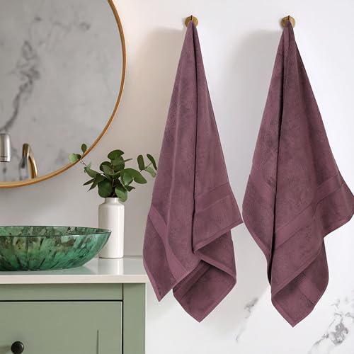 SUPERIOR Egyptian Cotton Plush & Absorbent, Bath Towel Set of 2, Plum