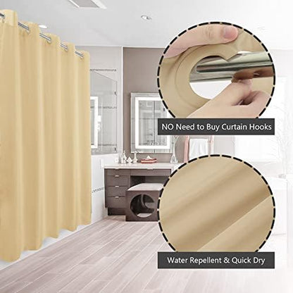 River Dream No Hook Hotel Cloth Shower Curtain Beige, Standard Size