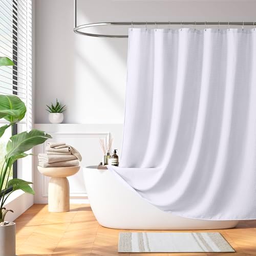 Madison Park Arbor Waffle Stall Shower Curtain, 36 x 72, White Solid