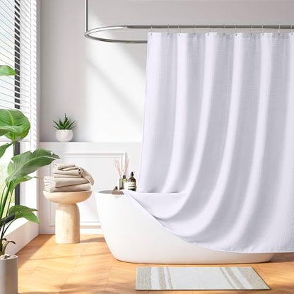 Madison Park Arbor Waffle Stall Shower Curtain, 36 x 72, White Solid