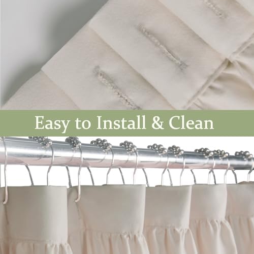 Farmhouse Ruffle Shower Curtain, Camel, 72 x 72 in