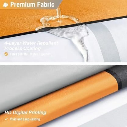 BTTN Orange Modern Geometric Waterproof Fabric Shower Curtain Set, 72 x 72