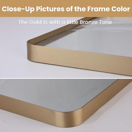 LOAAO 48"X30" Gold Bathroom Mirror