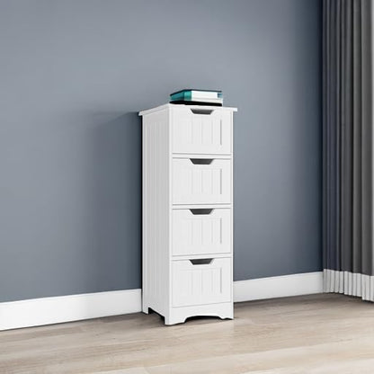 FOTOSOK Bathroom Storage Cabinet with 4 Drawers, Small Bathroom Cabinet