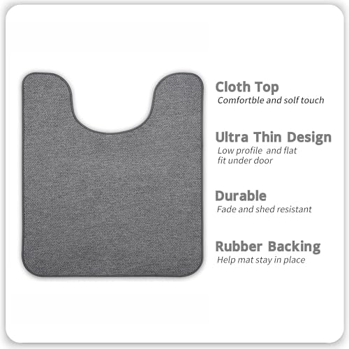 Bosap Toilet Rugs U Shaped Bathroom Rug,Machine Washable Non Slip Quick Dry Super Absorbent Ultra Thin Toilet Mats for Bathroom Toilet.Dark Grey,1'8"x2'(20x24inch)