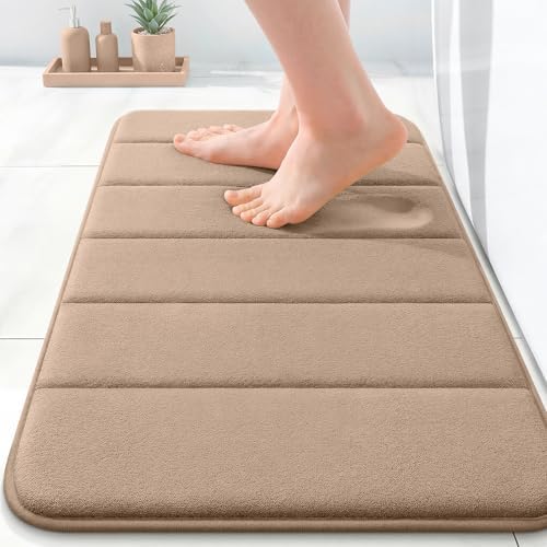 OLANLY Memory Foam Bath Mat 24x16, Super Soft and Absorbent Bathroom Rugs