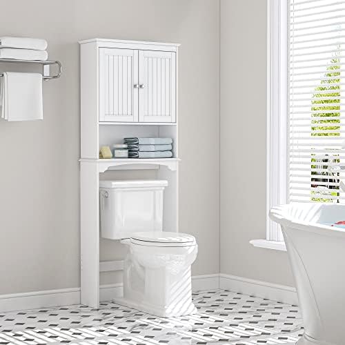 Spirich Over The Toilet Storage Cabinet with Doors, Bathroom Organizer