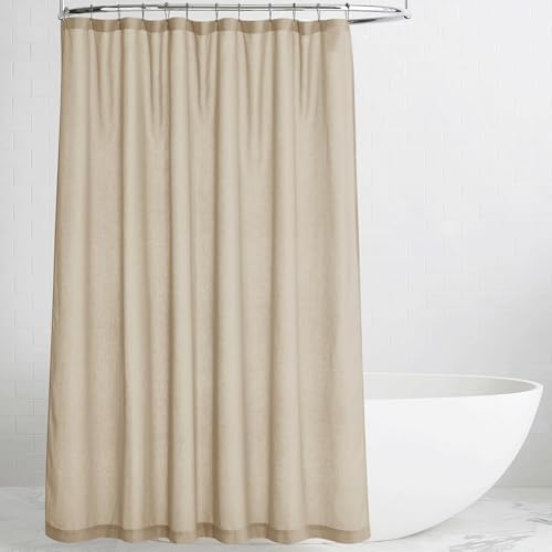 KGORGE Linen Blend Semi-Sheer Shower Curtains Lightweight for Bathroom