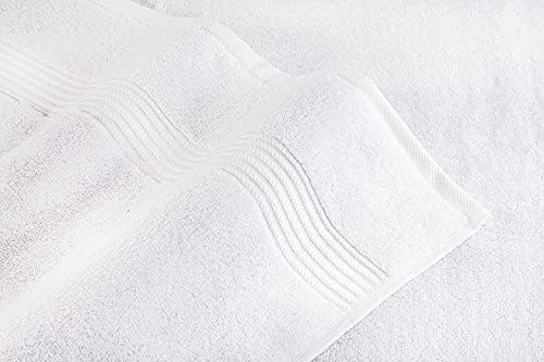 American Veteran Towel, 100% Cotton Turkish Bath Towels for Bathroom 4 Pack, 27x54 Extra Large Premium Soft Drying Bathroom Towels, White