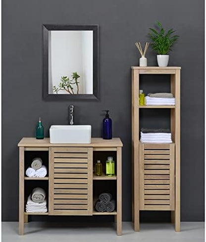 AAZZKANG Wall Mirror Black Wood Framed Rectangle Mirrors for Wall 16"x12"
