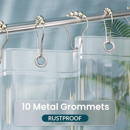 Titanker Shower Curtain Liner 60x72, Clear Plastic Shower Liner Lightweight PEVA Waterproof Shower Curtains for Bathroom with Magnets and Rustproof Grommet Holes