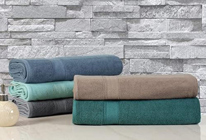 HILLFAIR 100% Cotton 2 Pc XXL Oversized Bath Towel Set 40"x 80"- Teal