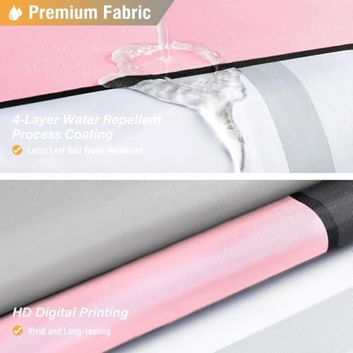 BTTN 36x72 Half Modern Geometric Waterproof Fabric Shower Curtain Set, Pink