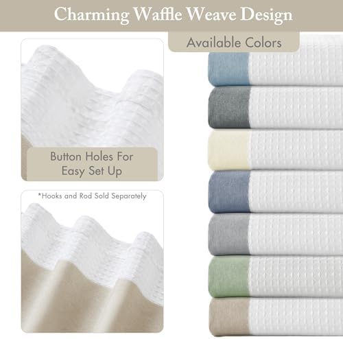 Madison Park Spa Waffle Weave Extra Long Shower Curtain, 72 x 84, Taupe