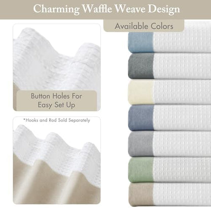 Madison Park Spa Waffle Weave Extra Long Shower Curtain, 72 x 84, Taupe