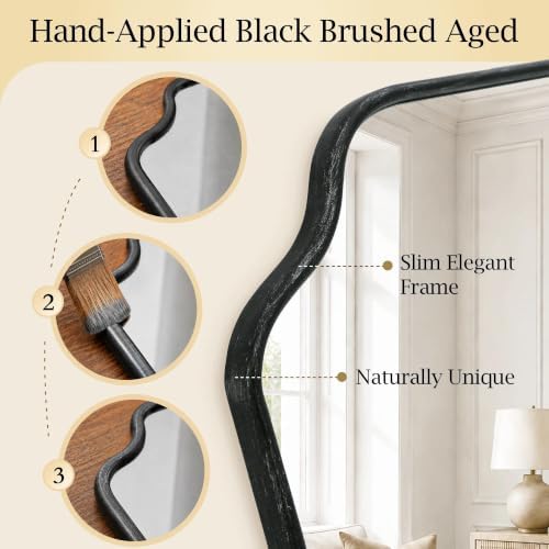 Besdomus Black Modern Bathroom Mirror: 24"x32" Minimalist Vanity Mirrors