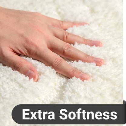 DEXDE White Bathroom Rugs Runner 24x60 Non Slip Long Mat for Floor Shower