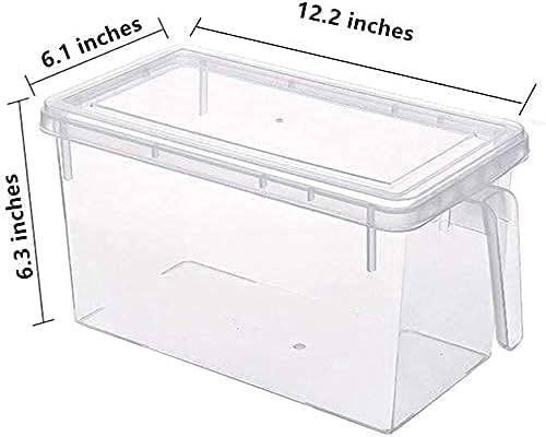 Plastic Food Storage Bins with Lids for Fridge 4 Pack Produce Saver Containers for Refrigerator Organization Stackable Freezer Organizer Fresh Keeper Container For Kitchen Pink