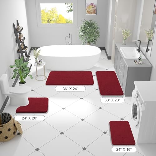 OLANLY Bathroom Rugs 36x24, Extra Soft Absorbent Chenille Bath Rugs
