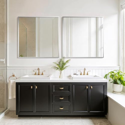FICTOR Bathroom Vanity Mirror for Over Sink, 30" x 30", Silver