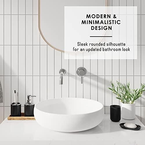 Clara Clark Bathroom Set - Black Bathroom Accessories Set, 20PC Bathroom Accessory Set, Shower Curtain Set, Soap Dispenser, Toilet Brush, & Trash Can