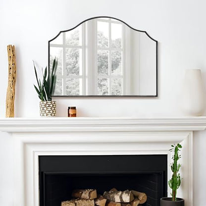 Besdomus Black Wooden Vanity Mirror: 32"x24" Bathroom Mirrors for Over Sink