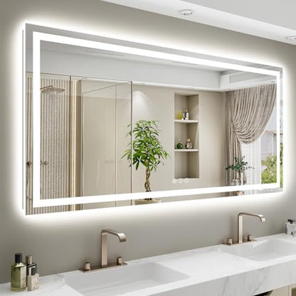 68x38 LED Bathroom Mirror with Lights, Lighted Vanity Mirror