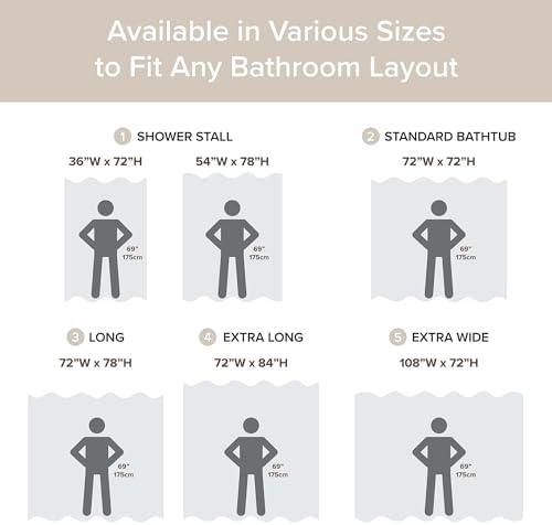 Madison Park Arbor Waffle Long Shower Curtain for Bathroom, 72 x 78, Beige