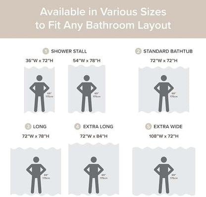 Madison Park Arbor Waffle Long Shower Curtain for Bathroom, 72 x 78, Beige