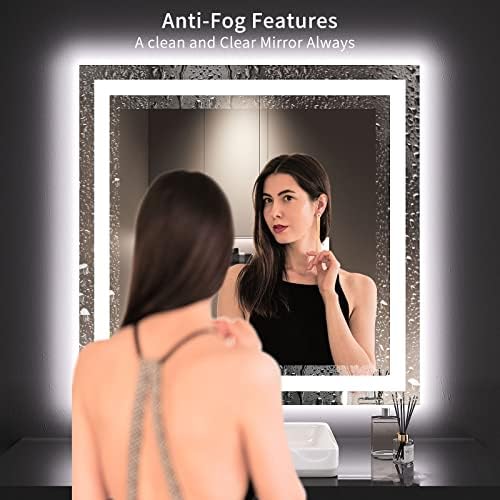LOAAO 36"X36" LED Bathroom Mirror with Lights, UL Listed