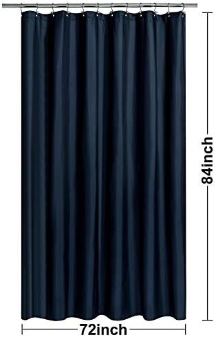 N&Y HOME Fabric Shower Curtain or Liner Extra Long 72 x 84, Navy Blue