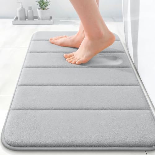 OLANLY Memory Foam Bath Mat 24x16, Super Soft and Absorbent Bathroom Rugs
